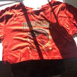 ROMWE crop “we are all dreamers beneath the stars” shirt.  (Size Small)